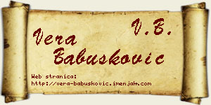 Vera Babušković vizit kartica